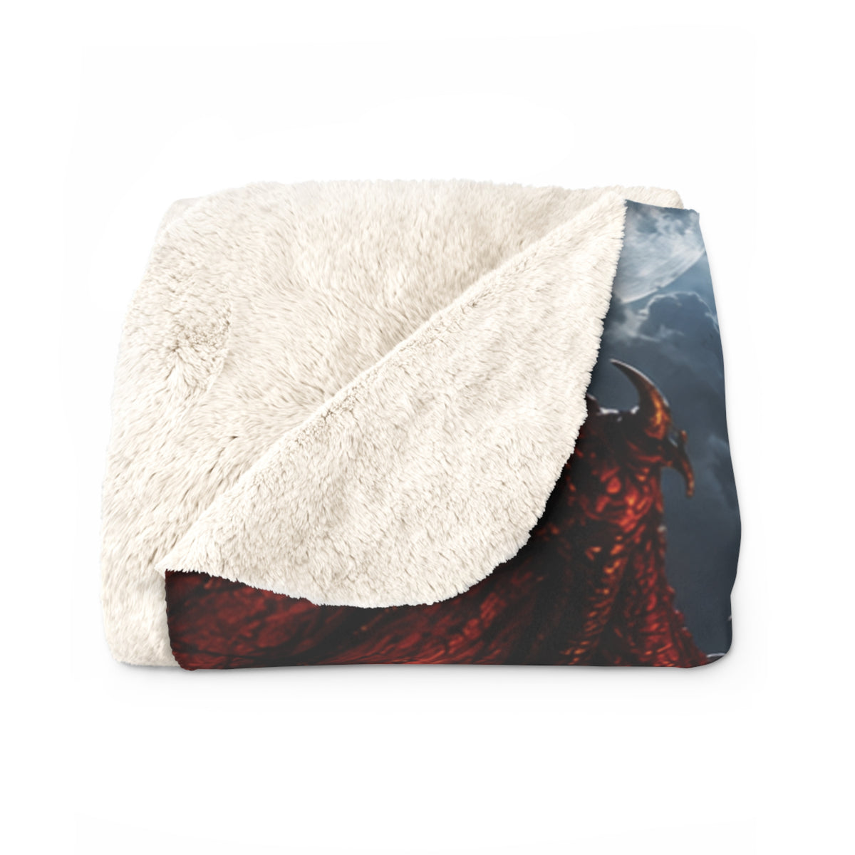 Dragon Fire Sherpa Blanket — Fantasy Castle Battle Fleece Throw