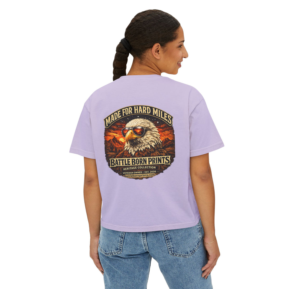 Battle Born Prints Heritage Collection "Made for Hard Miles" — Women's Boxy Shirt