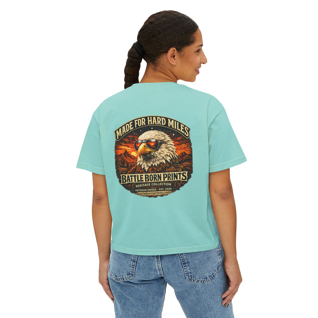 Battle Born Prints Heritage Collection "Made for Hard Miles" — Women's Boxy Shirt