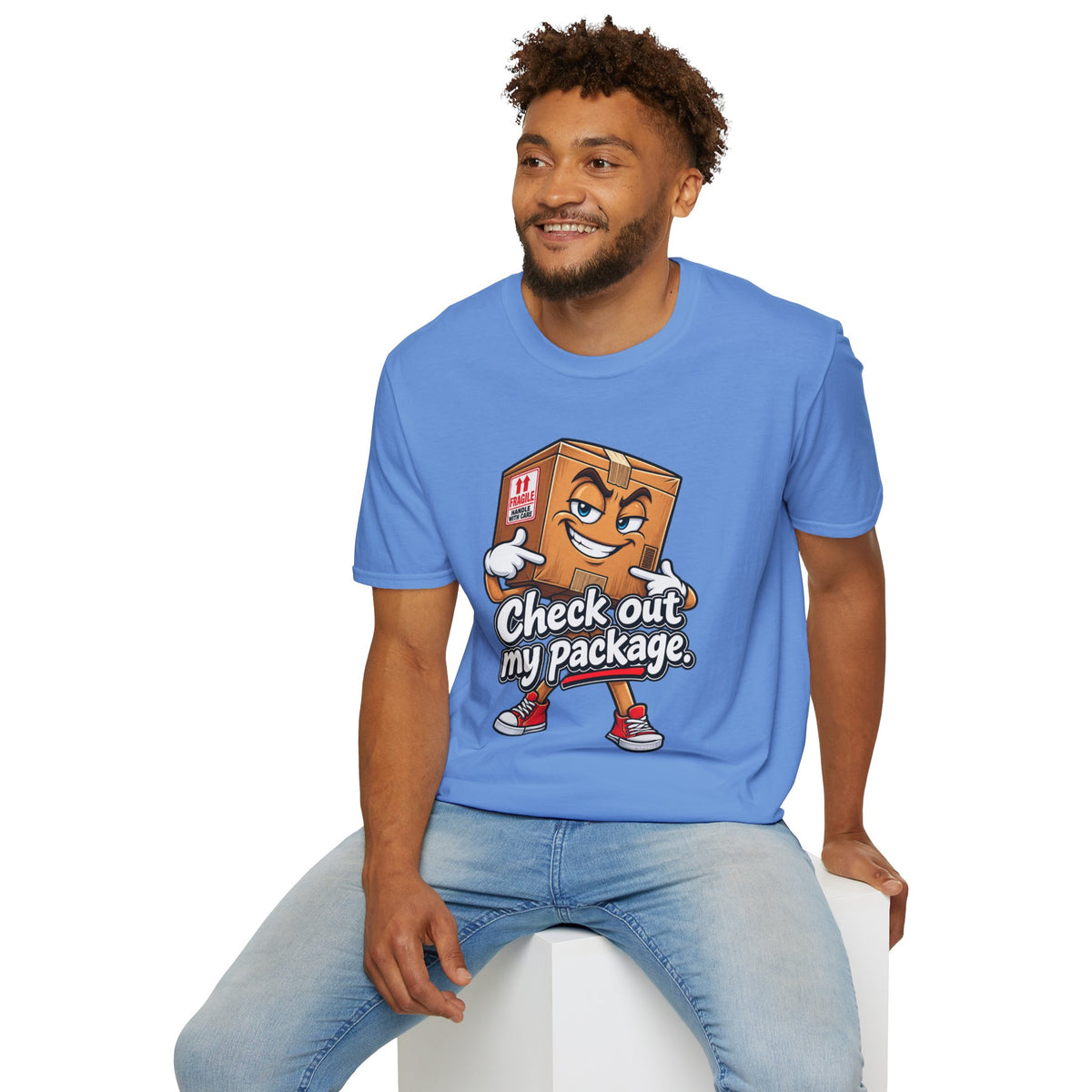 Check Out My Package T-Shirt — Funny Cartoon Box Graphic Tee