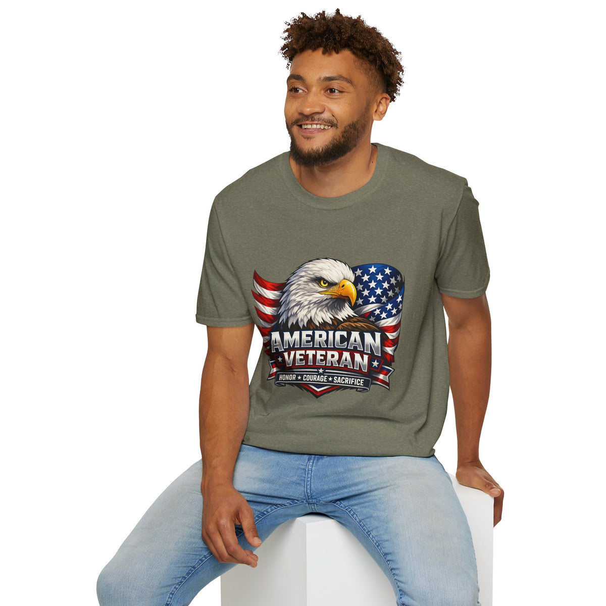 American Veteran Eagle T-Shirt — Patriotic USA Flag Tee
