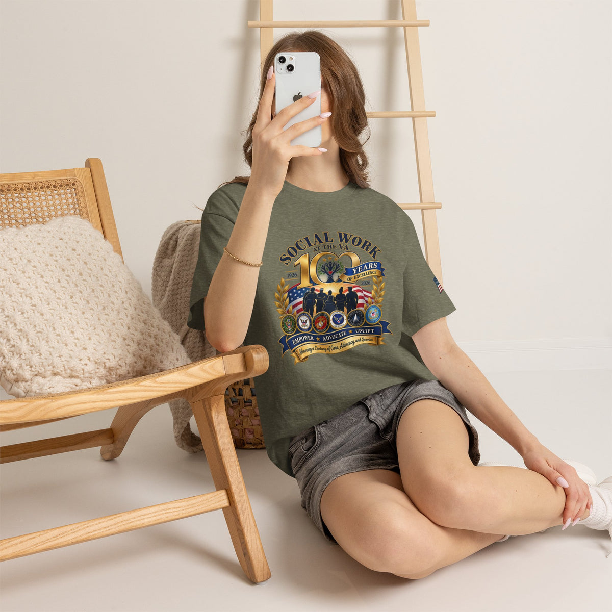 Social Work at the VA 100 Years T-Shirt — Veteran Support Memorial Tee