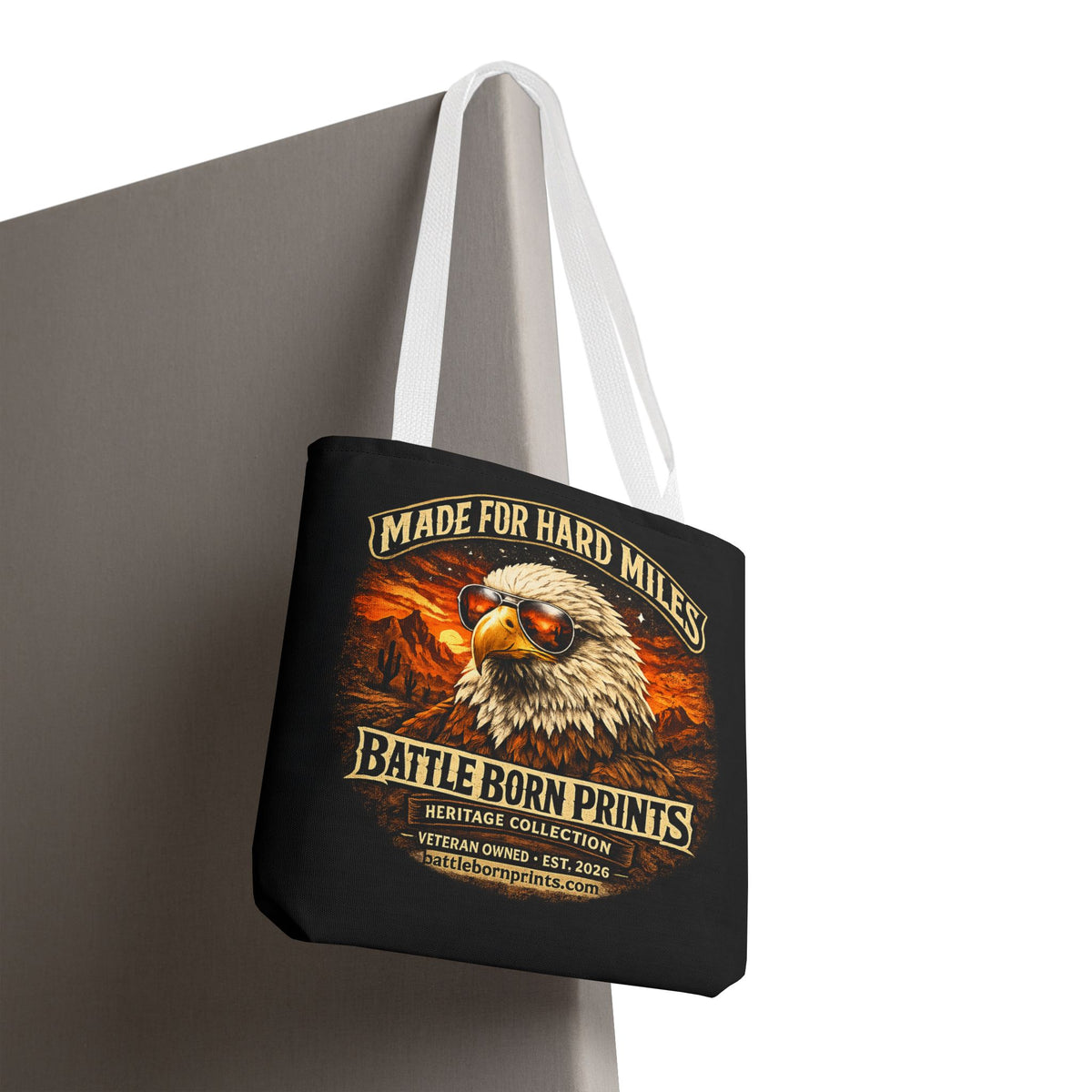 Battle Born Prints Heritage Collection "Made For Hard Miles" Tote Bag