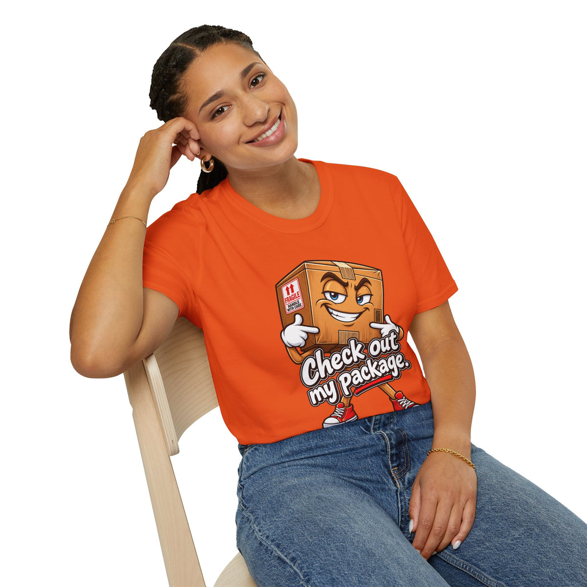 Check Out My Package T-Shirt — Funny Cartoon Box Graphic Tee