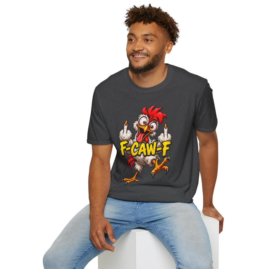 F-CAW-F Funny Chicken T-Shirt – Cheeky Middle Finger Rooster Graphic Tee