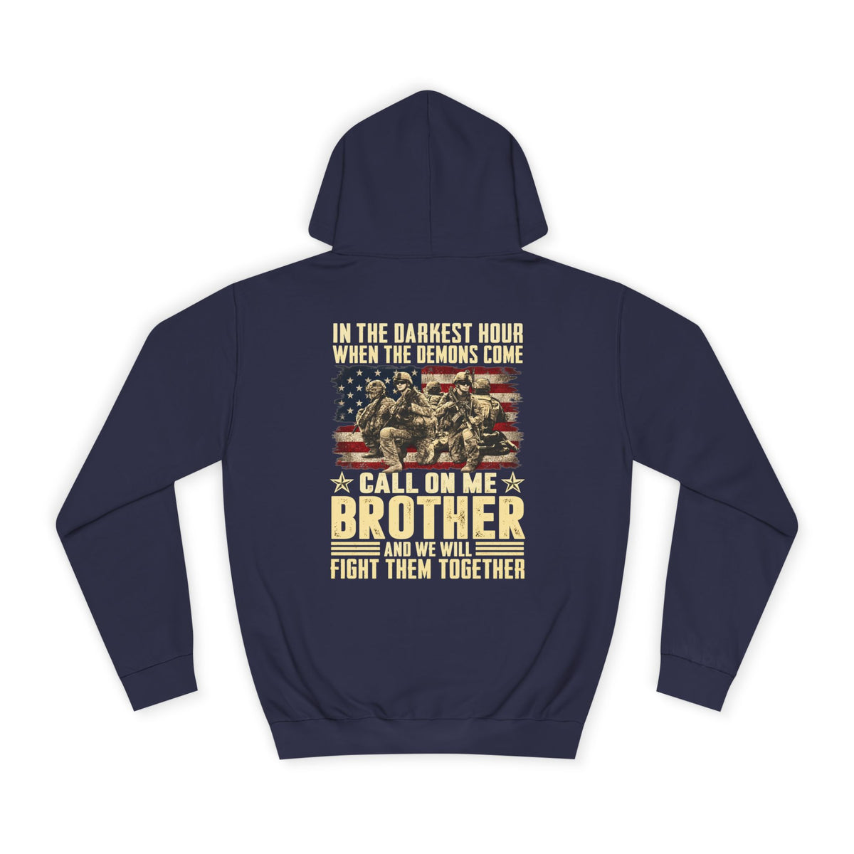 Brother Veteran Hoodie — Patriotic Military Flag Design - Battle Born Prints