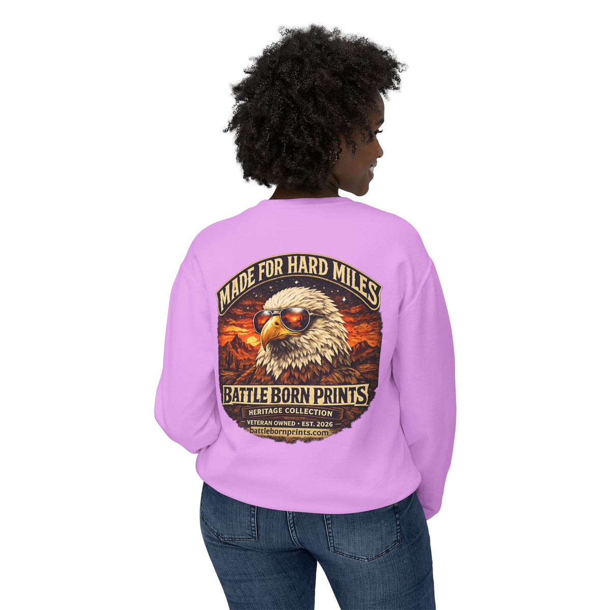 Battle Born Prints Heritage Collection "Made for Hard Miles" Crewneck Sweatshirt