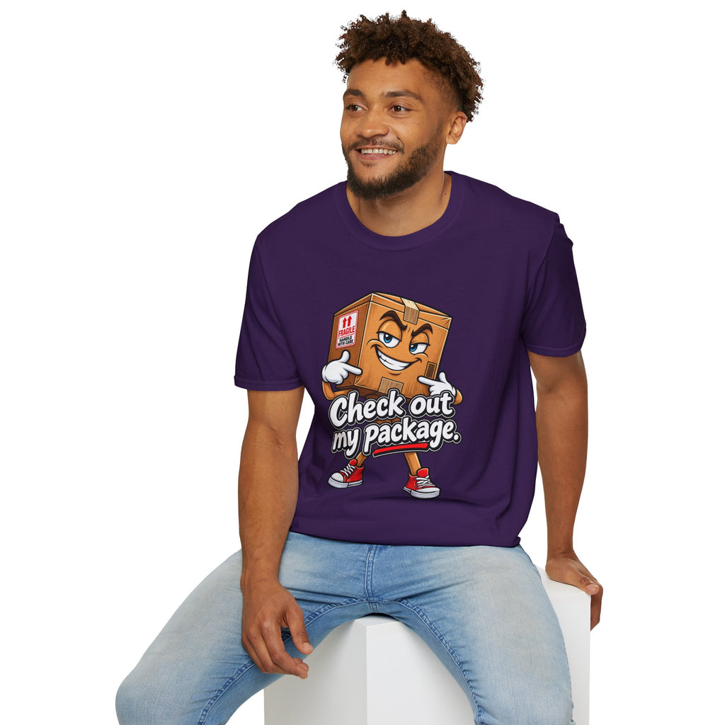 Check Out My Package T-Shirt — Funny Cartoon Box Graphic Tee