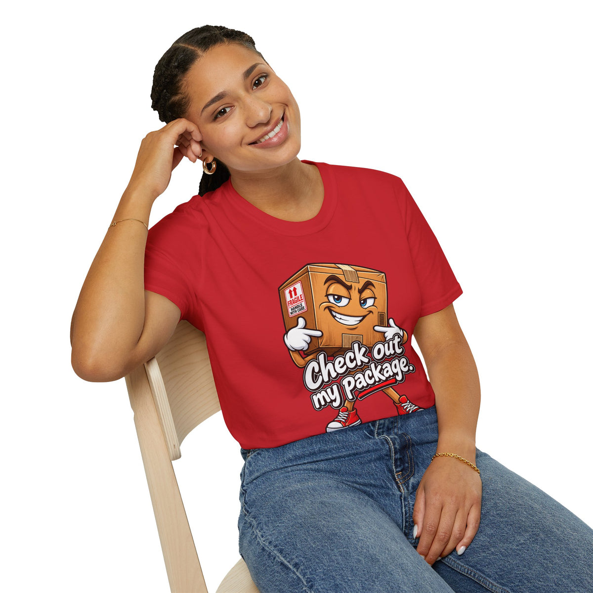 Check Out My Package T-Shirt — Funny Cartoon Box Graphic Tee