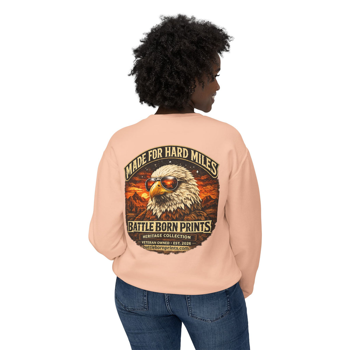 Battle Born Prints Heritage Collection "Made for Hard Miles" Crewneck Sweatshirt
