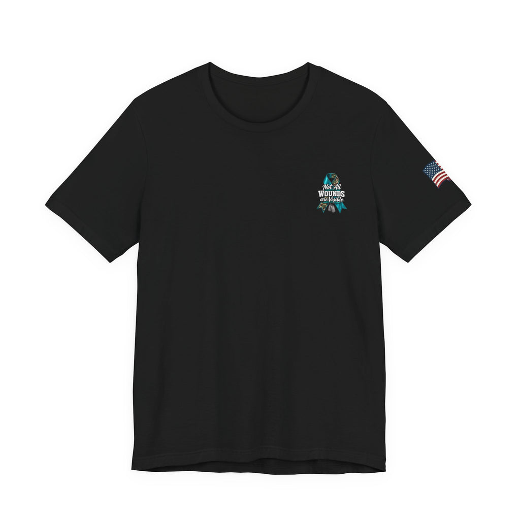 Military PTSD Awareness Tee – Support Veterans Ribbon Graphic Shirt
