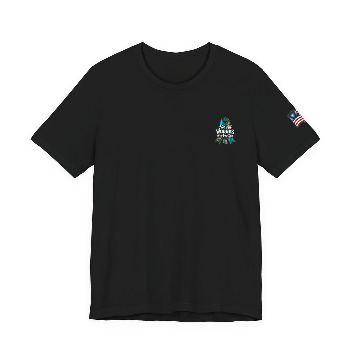 Military PTSD Awareness Tee – Support Veterans Ribbon Graphic Shirt