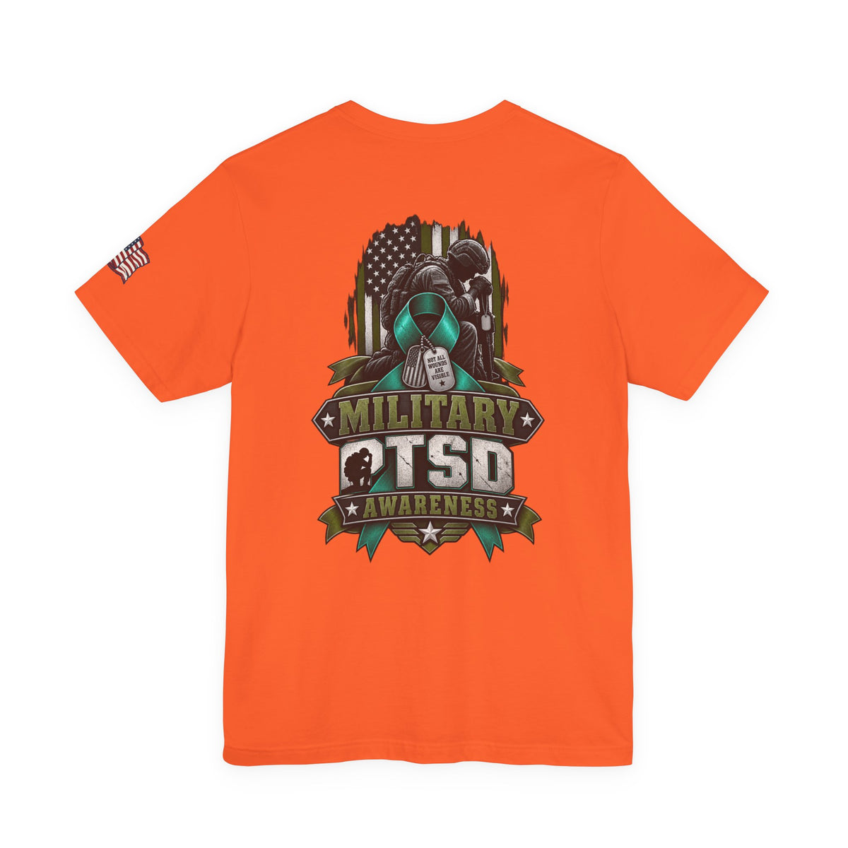 Military PTSD Awareness Tee – Support Veterans Ribbon Graphic Shirt