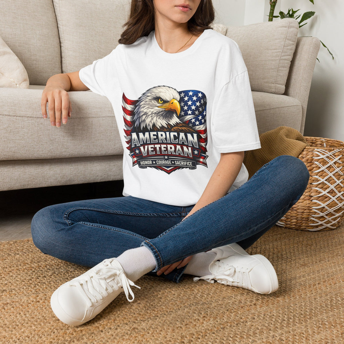 American Veteran Eagle T-Shirt — Patriotic USA Flag Tee