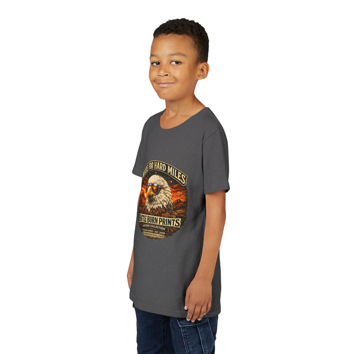 Youth Tee - "Made for Hard Miles" Eagle Graphic