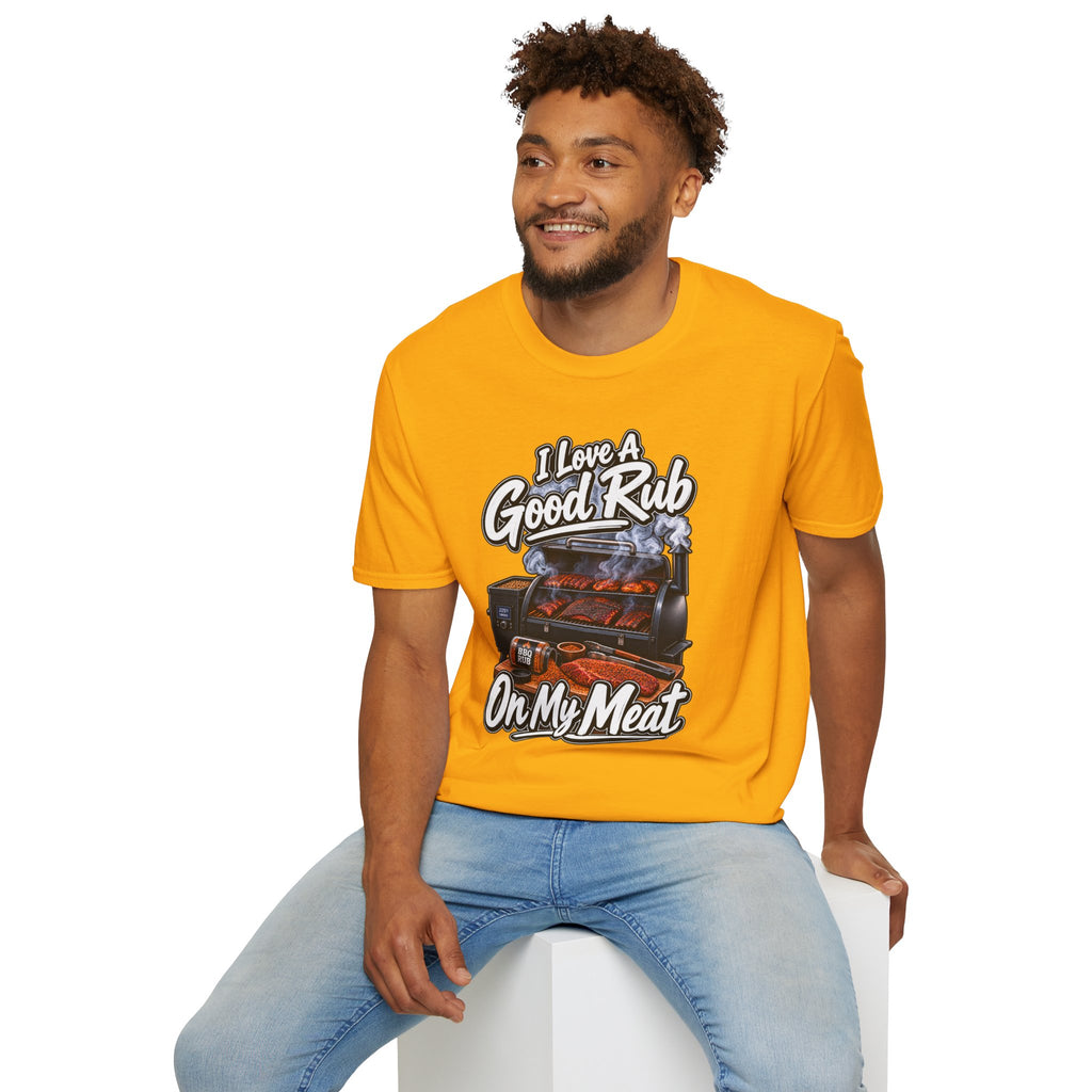 BBQ T-Shirt — "I Love a Good Rub" Grill & Smoker Shirt (I Love a Good Rub on My Meat)