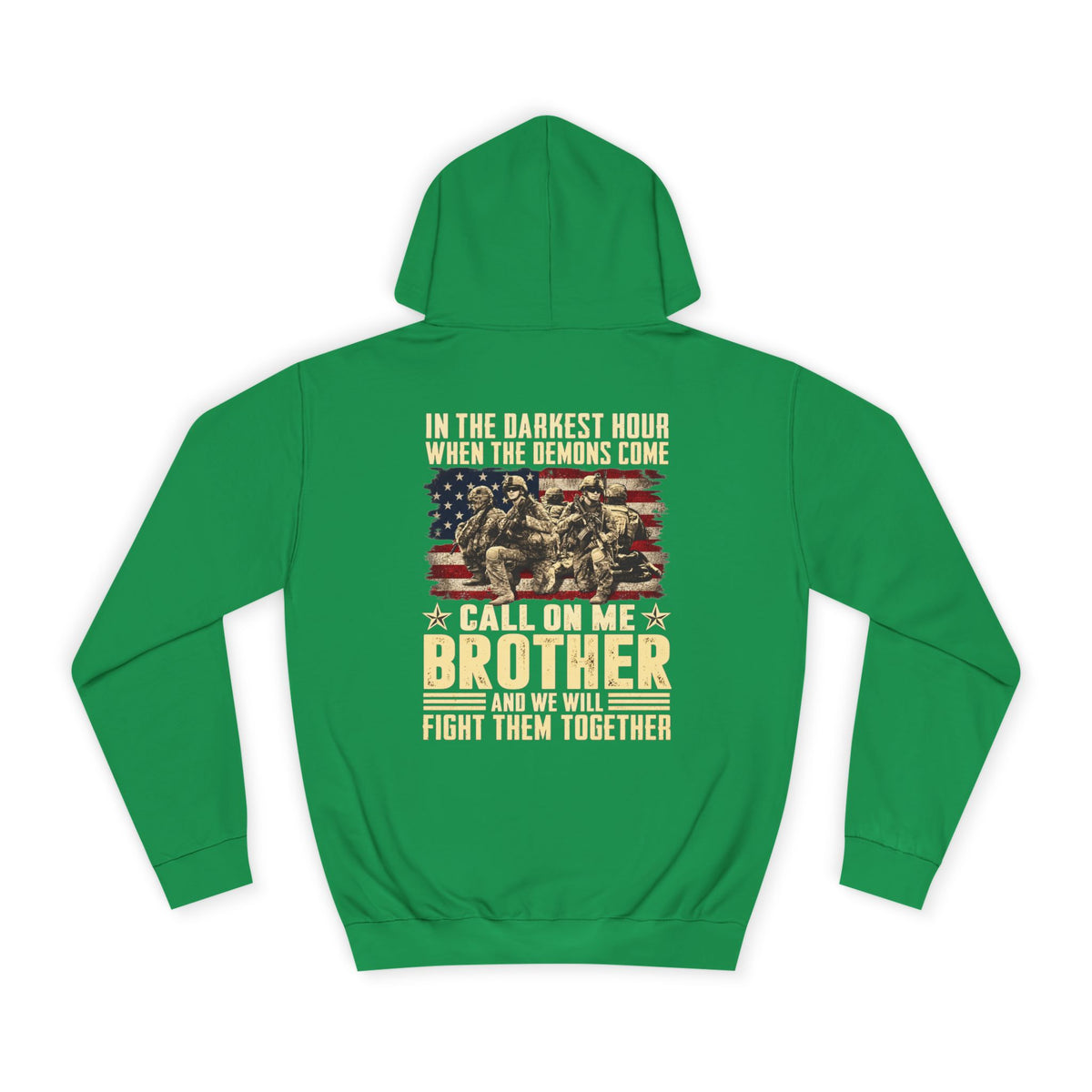 Brother Veteran Hoodie — Patriotic Military Flag Design - Battle Born Prints
