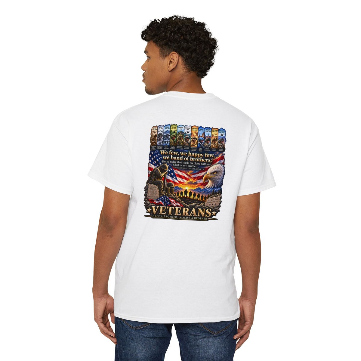 Veterans Tribute Pocket Tee — "We Live, We Honor, We Stand" Patriotic T-Shirt