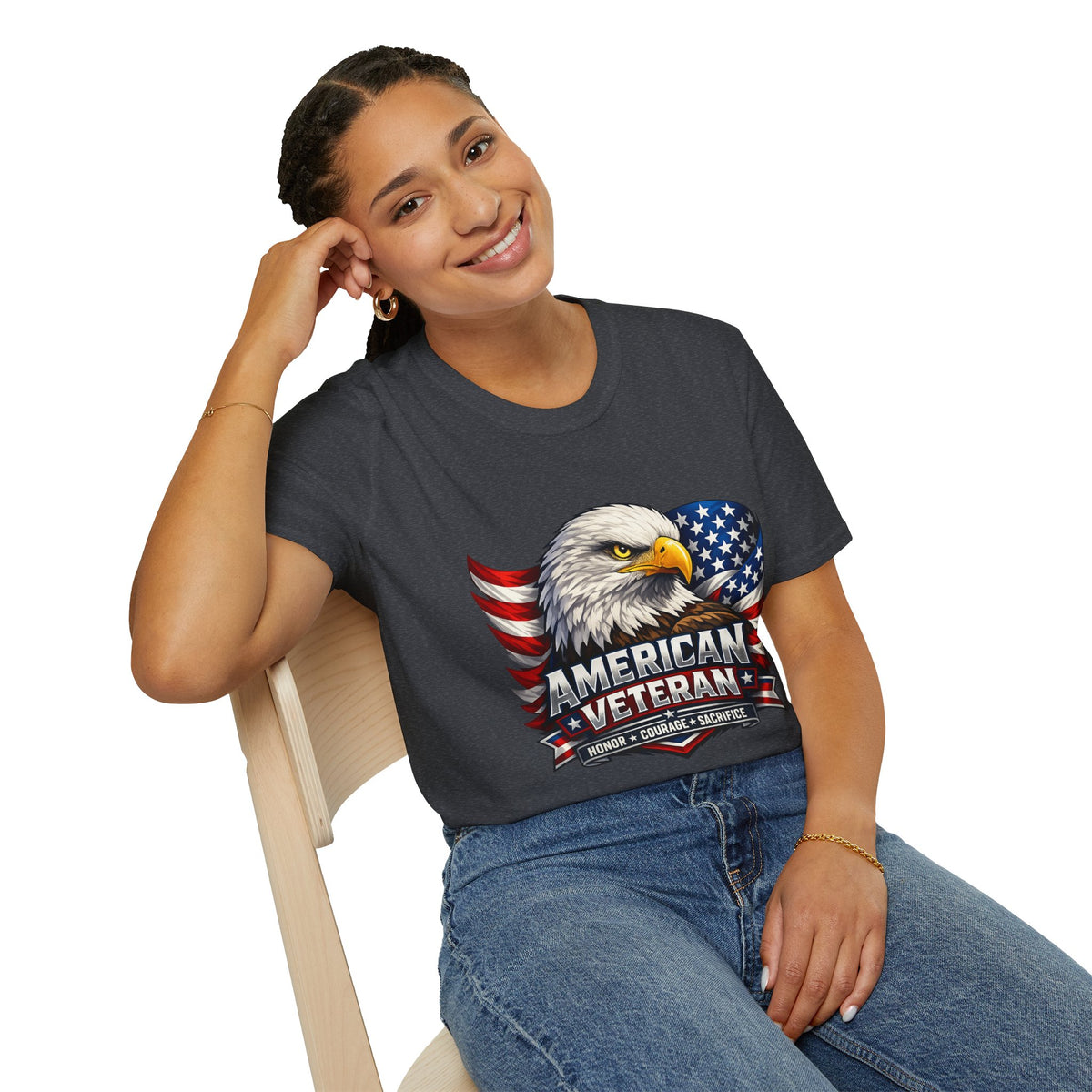 American Veteran Eagle T-Shirt — Patriotic USA Flag Tee