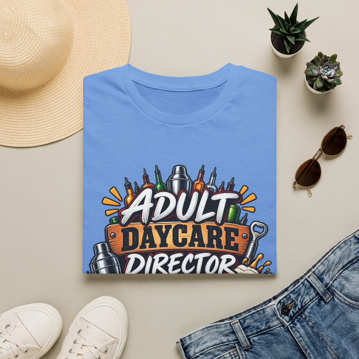 Adult Daycare Director T-Shirt — Funny Bartender Design