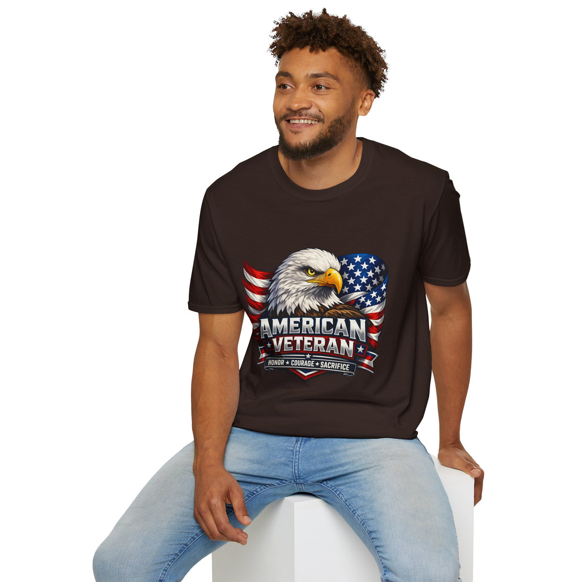 American Veteran Eagle T-Shirt — Patriotic USA Flag Tee