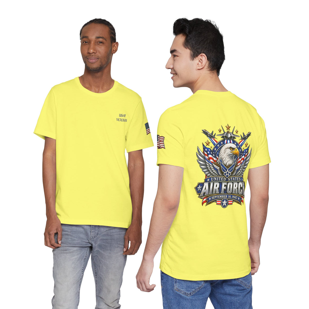 US Air Force Bella+Canvas T-Shirt — Patriotic Veteran Tee ("USAF Veteran")
