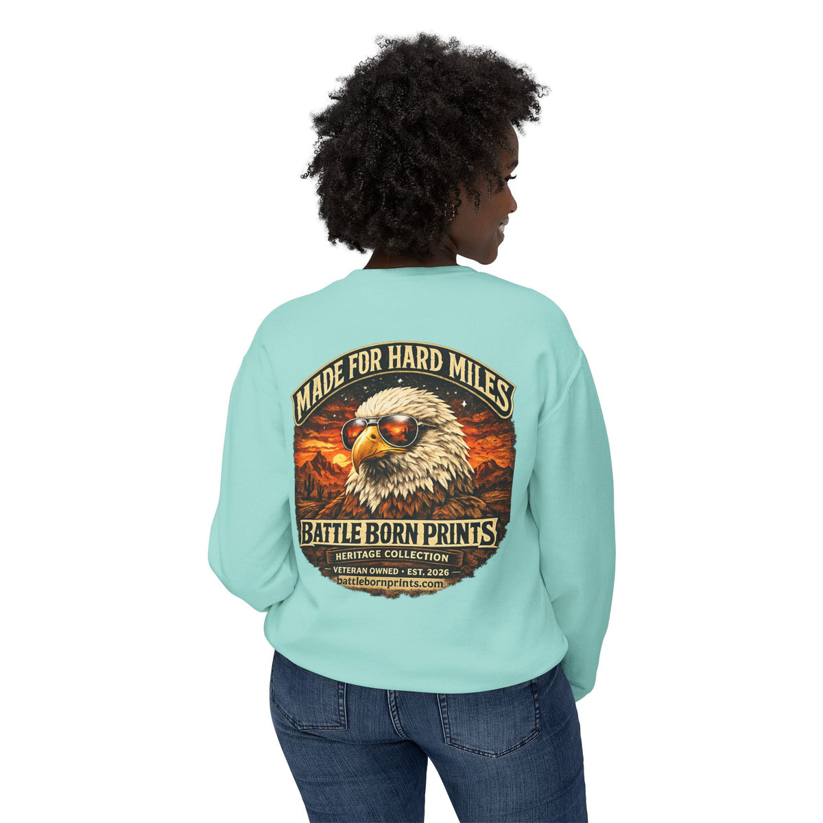 Battle Born Prints Heritage Collection "Made for Hard Miles" Crewneck Sweatshirt