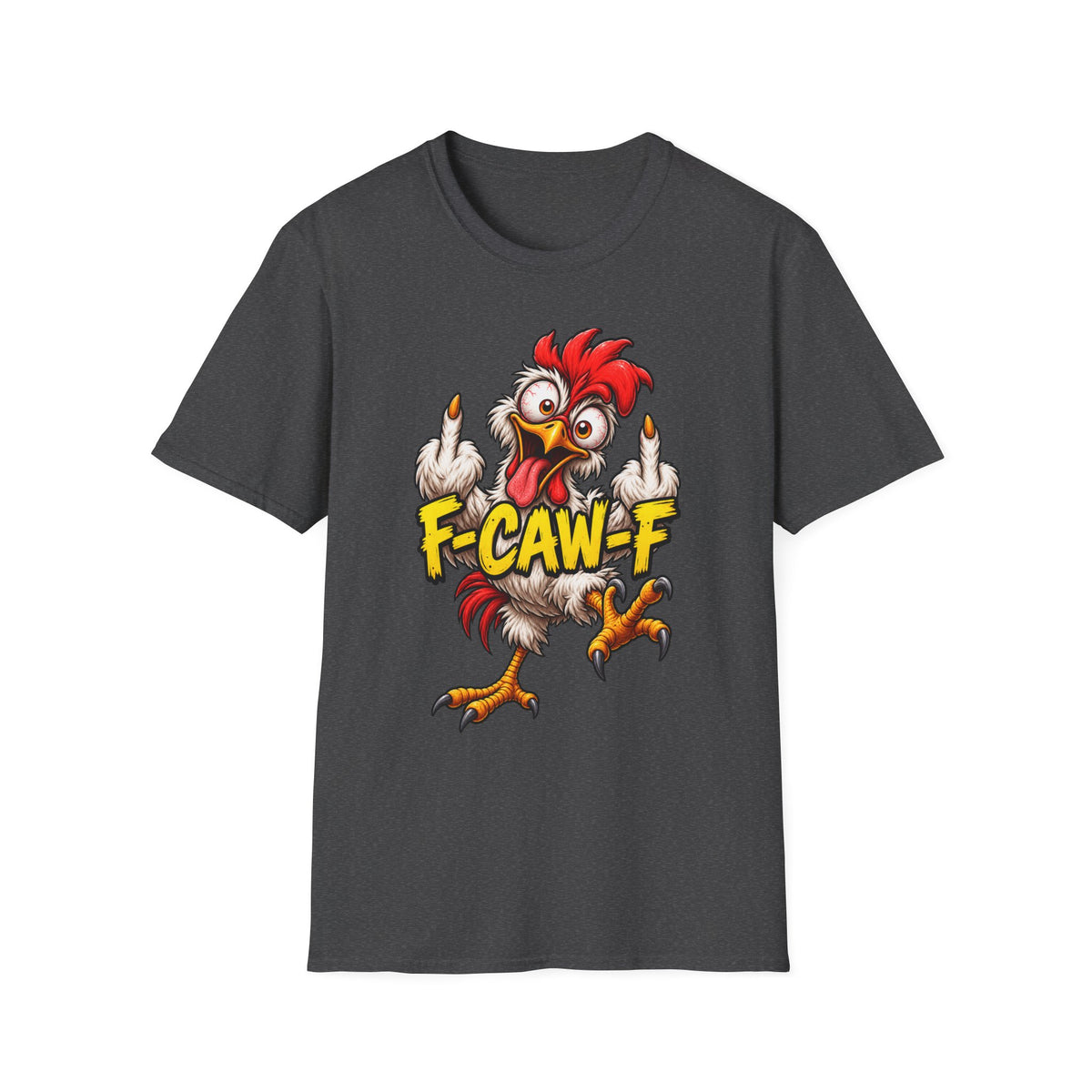 F-CAW-F Funny Chicken T-Shirt – Cheeky Middle Finger Rooster Graphic Tee