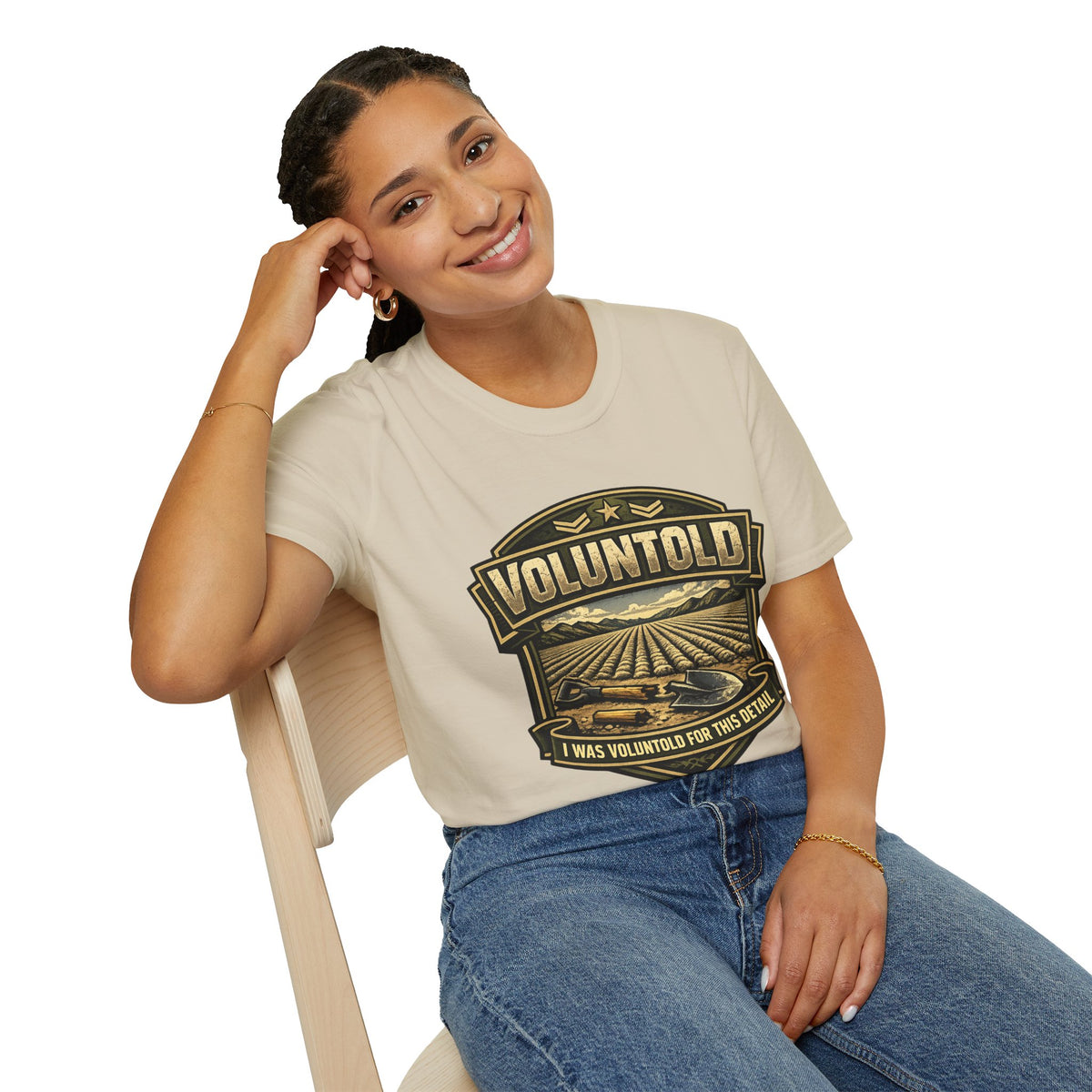 T-Shirt — "Voluntold" Farm Vintage Emblem Tee
