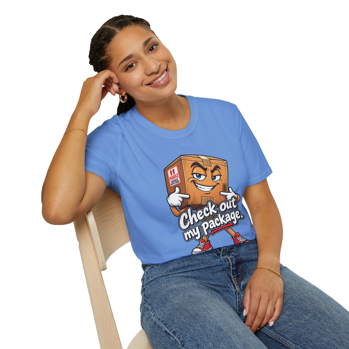 Check Out My Package T-Shirt — Funny Cartoon Box Graphic Tee
