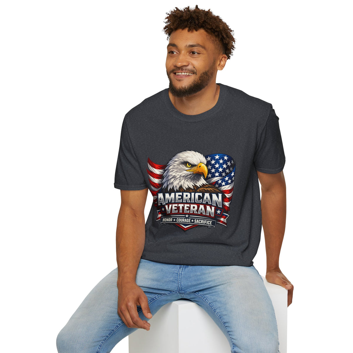 American Veteran Eagle T-Shirt — Patriotic USA Flag Tee