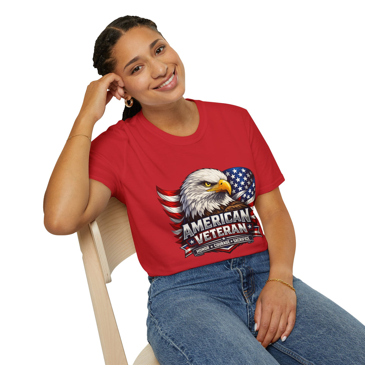 American Veteran Eagle T-Shirt — Patriotic USA Flag Tee