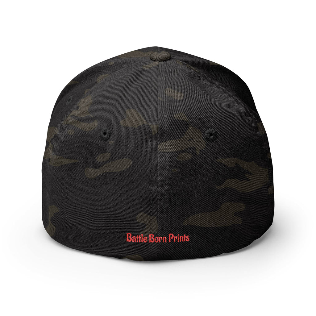Battle Born Prints FlexFit Embroidered Cap — American Flag Patch Hat