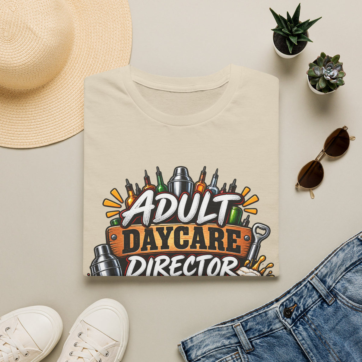 Adult Daycare Director T-Shirt — Funny Bartender Design