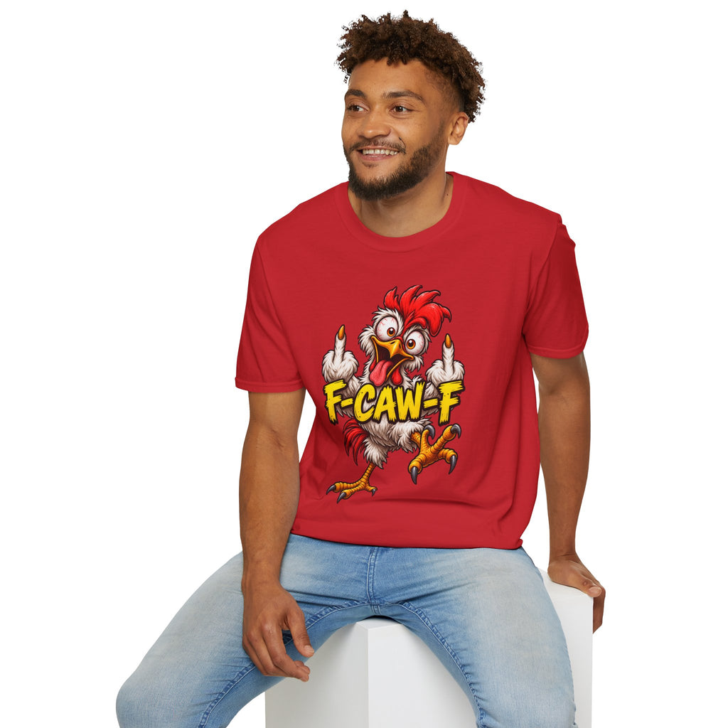 F-CAW-F Funny Chicken T-Shirt – Cheeky Middle Finger Rooster Graphic Tee