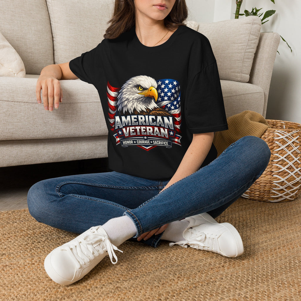 American Veteran Eagle T-Shirt — Patriotic USA Flag Tee