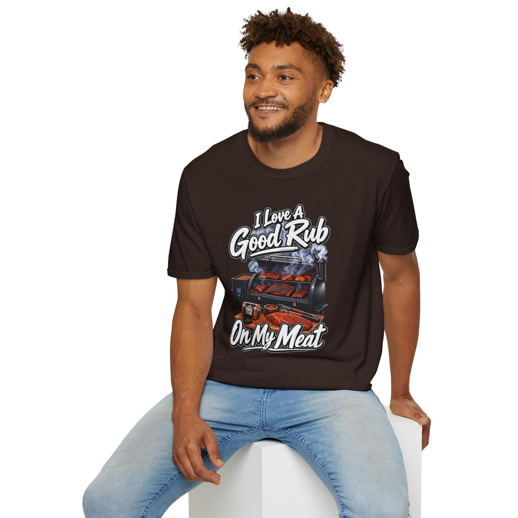 BBQ T-Shirt — "I Love a Good Rub" Grill & Smoker Shirt (I Love a Good Rub on My Meat)