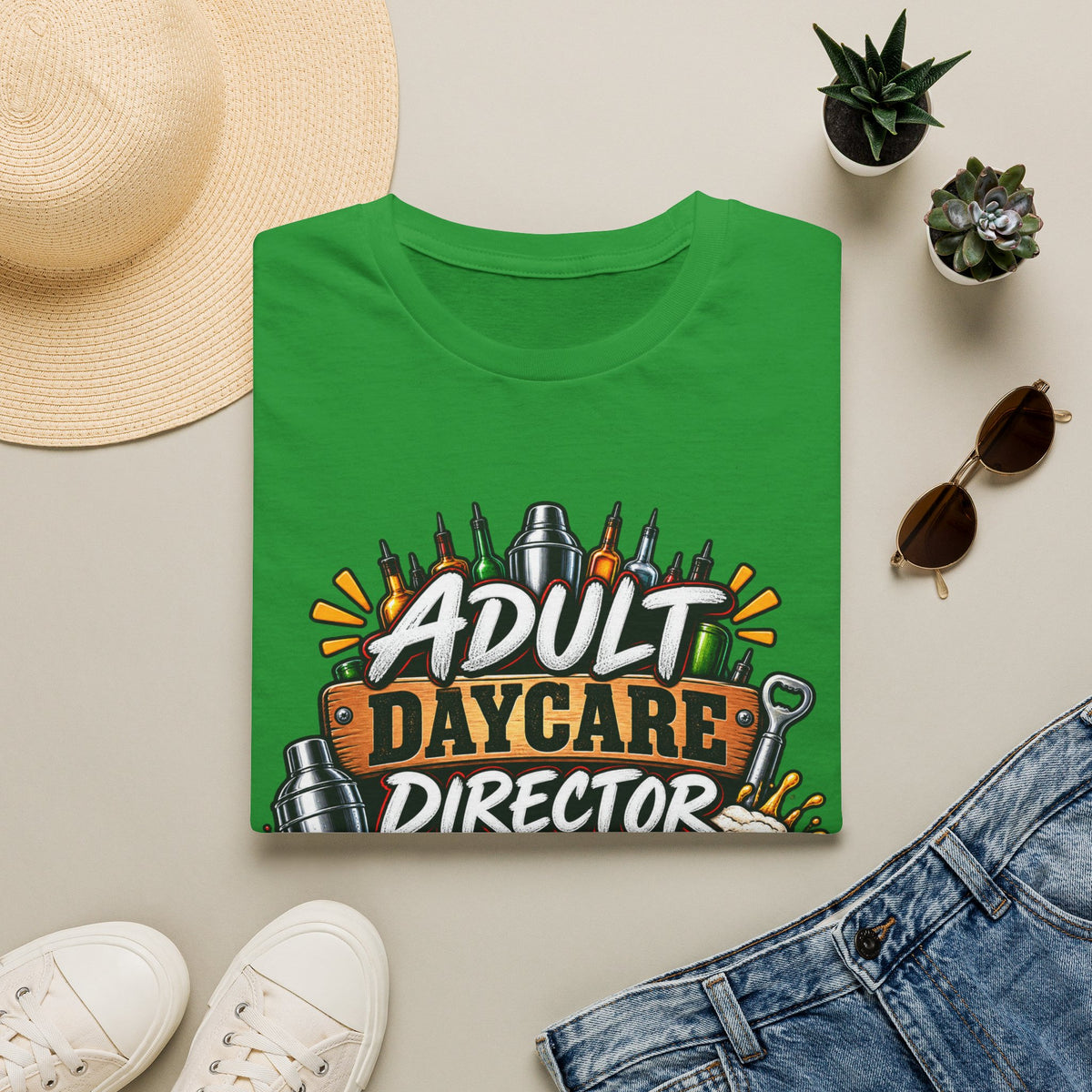 Adult Daycare Director T-Shirt — Funny Bartender Design
