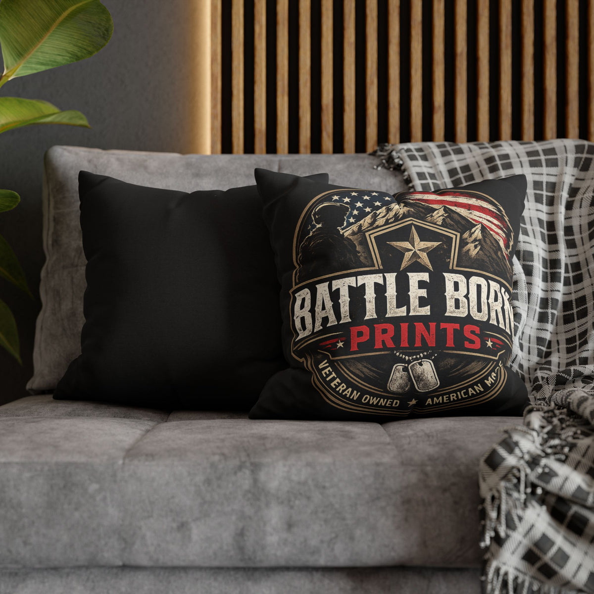 Battle Born Prints Veteran American Flag Accent Pillowcase