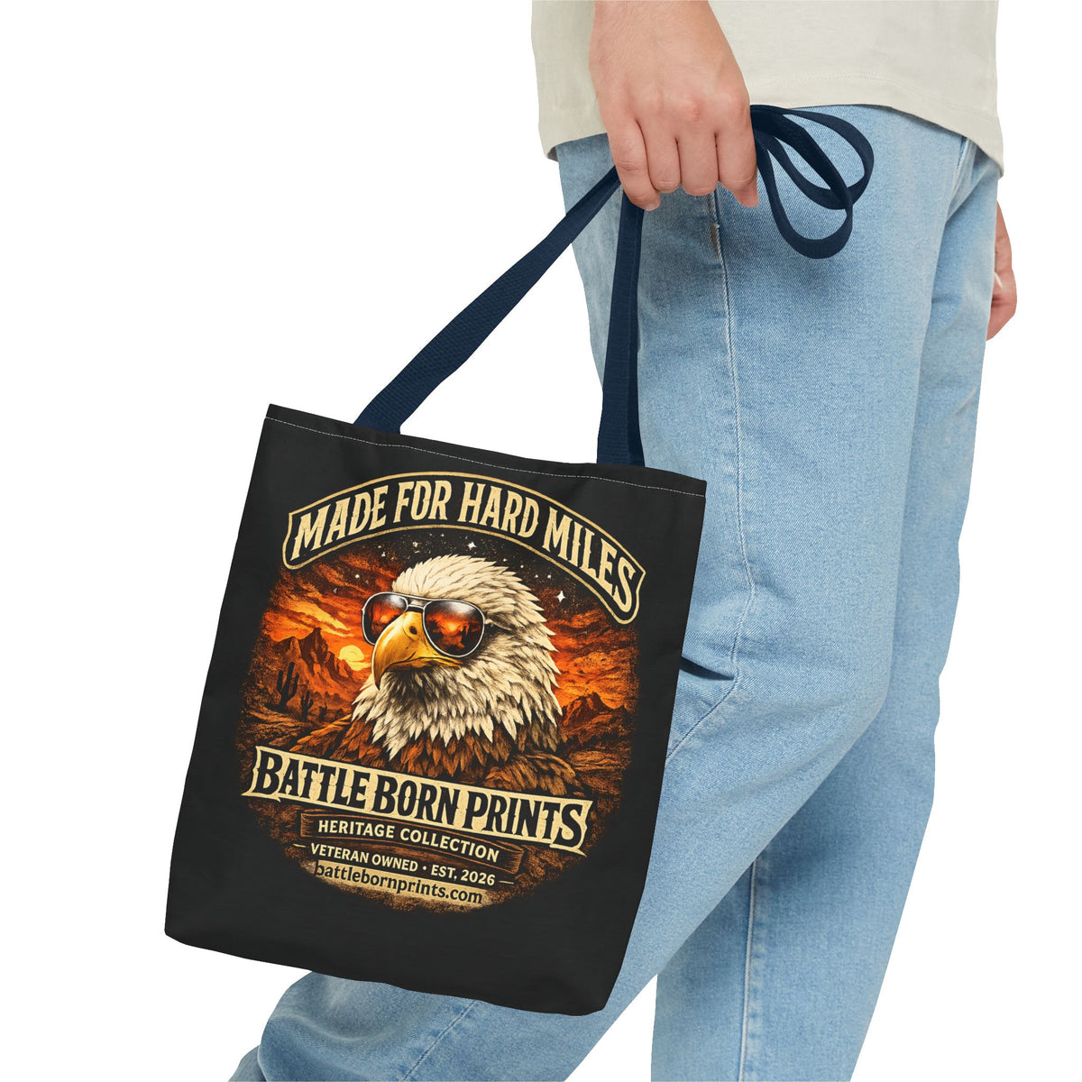 Battle Born Prints Heritage Collection "Made For Hard Miles" Tote Bag
