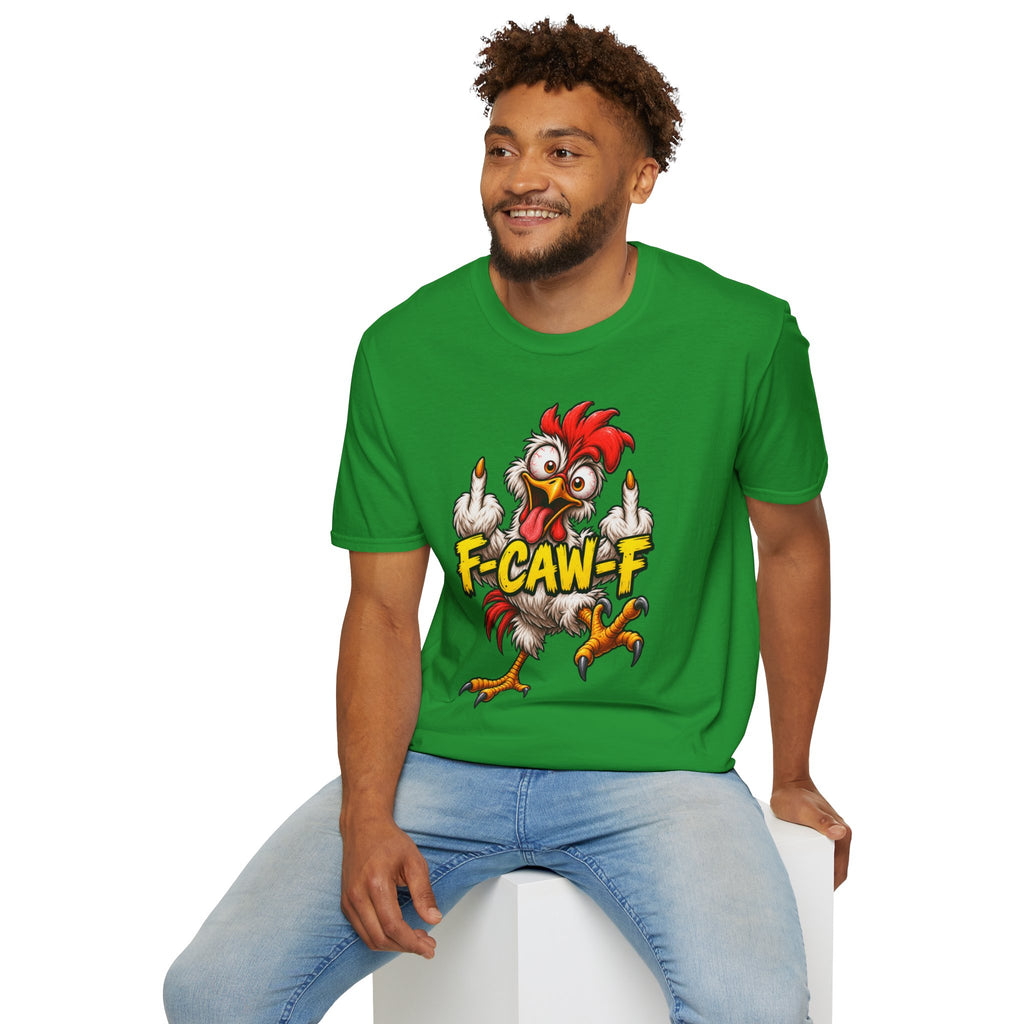 F-CAW-F Funny Chicken T-Shirt – Cheeky Middle Finger Rooster Graphic Tee