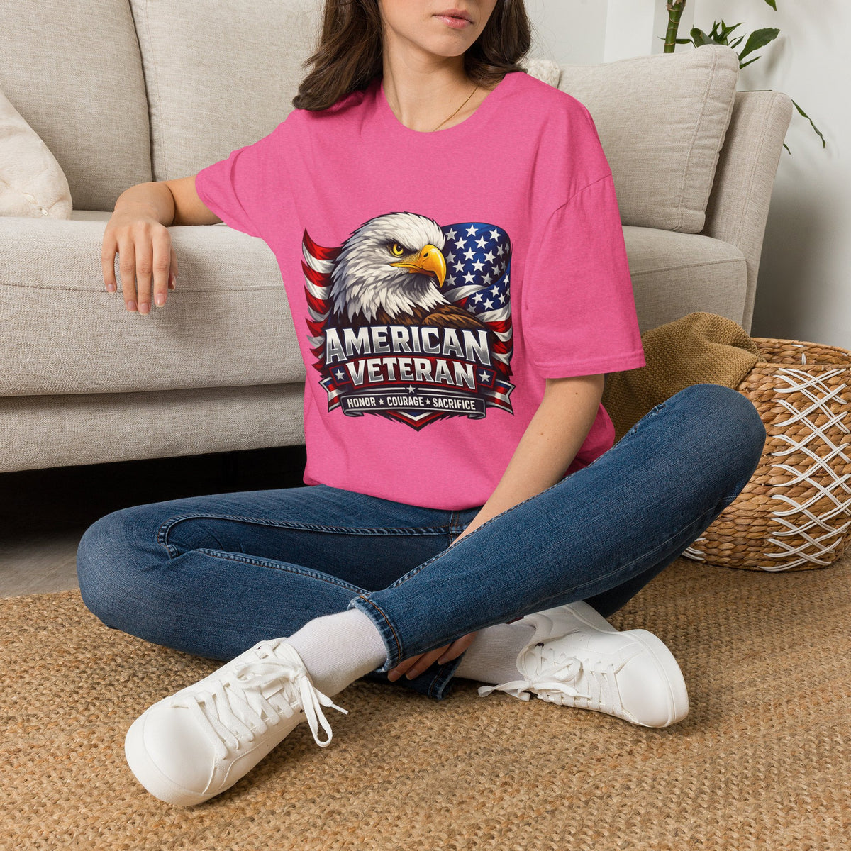 American Veteran Eagle T-Shirt — Patriotic USA Flag Tee