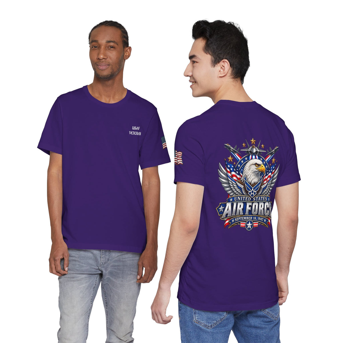 US Air Force Bella+Canvas T-Shirt — Patriotic Veteran Tee ("USAF Veteran")
