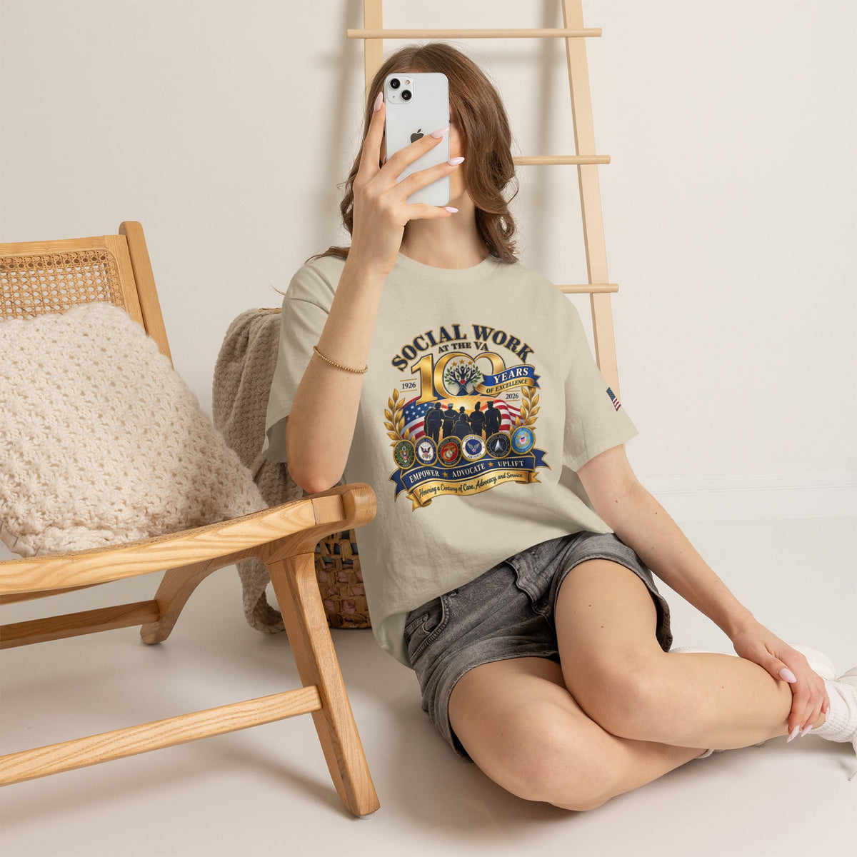 Social Work at the VA 100 Years T-Shirt — Veteran Support Memorial Tee
