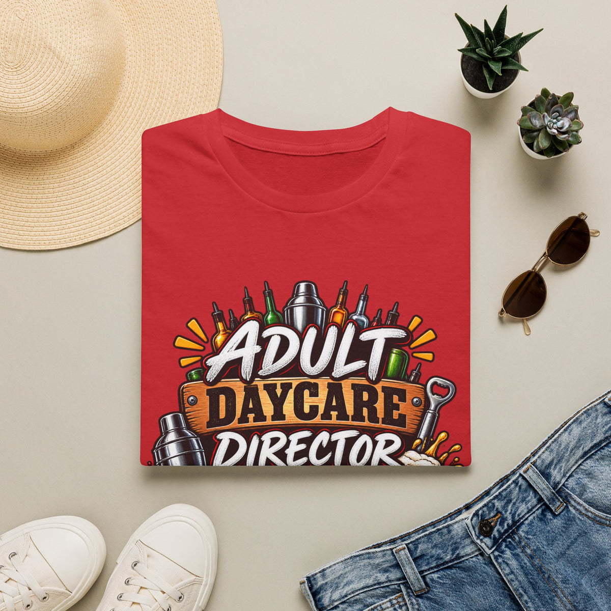 Adult Daycare Director T-Shirt — Funny Bartender Design