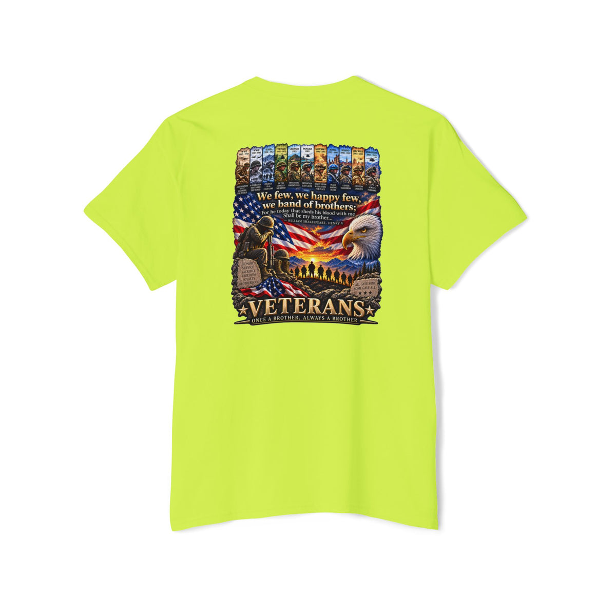 Veterans Tribute Pocket Tee — "We Live, We Honor, We Stand" Patriotic T-Shirt