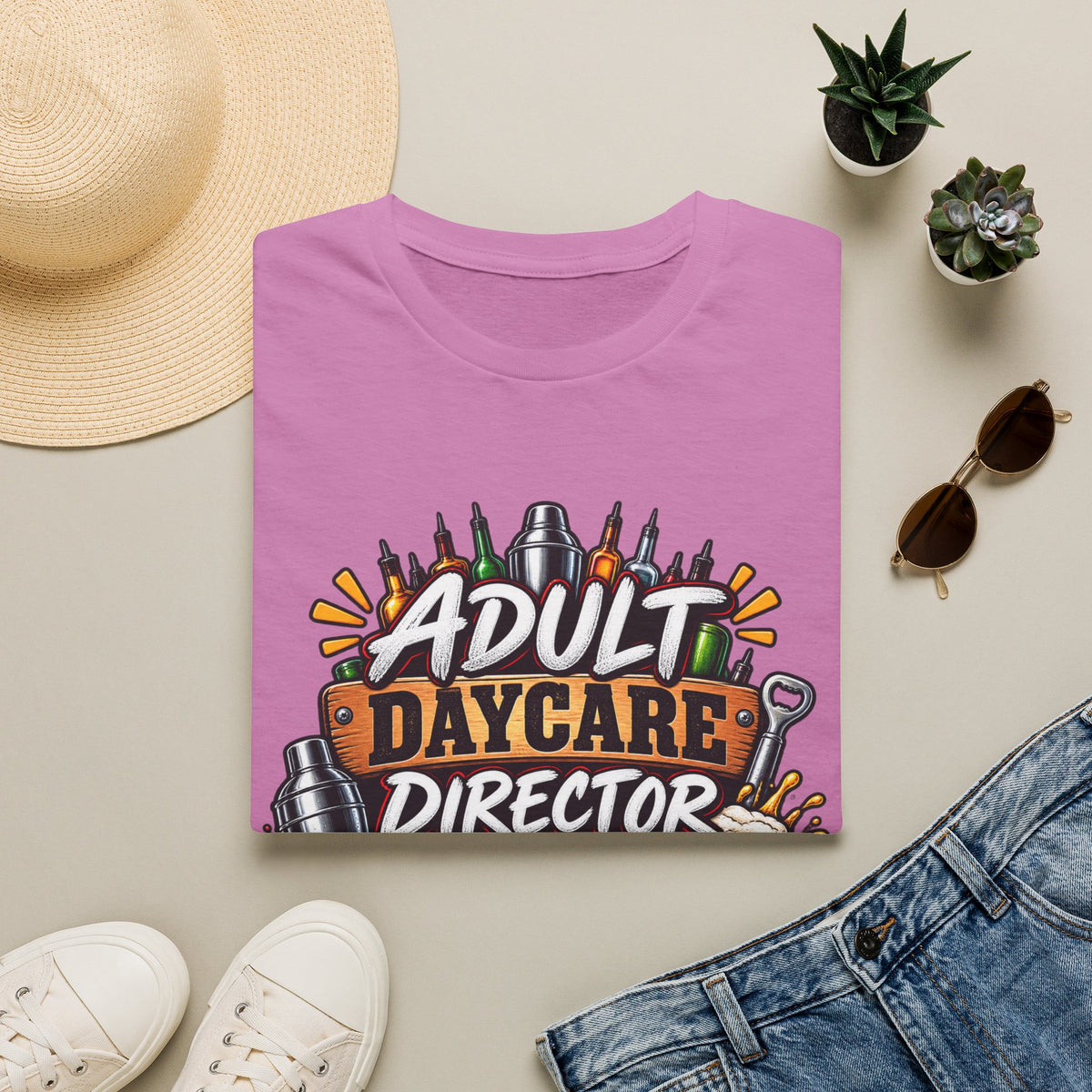 Adult Daycare Director T-Shirt — Funny Bartender Design
