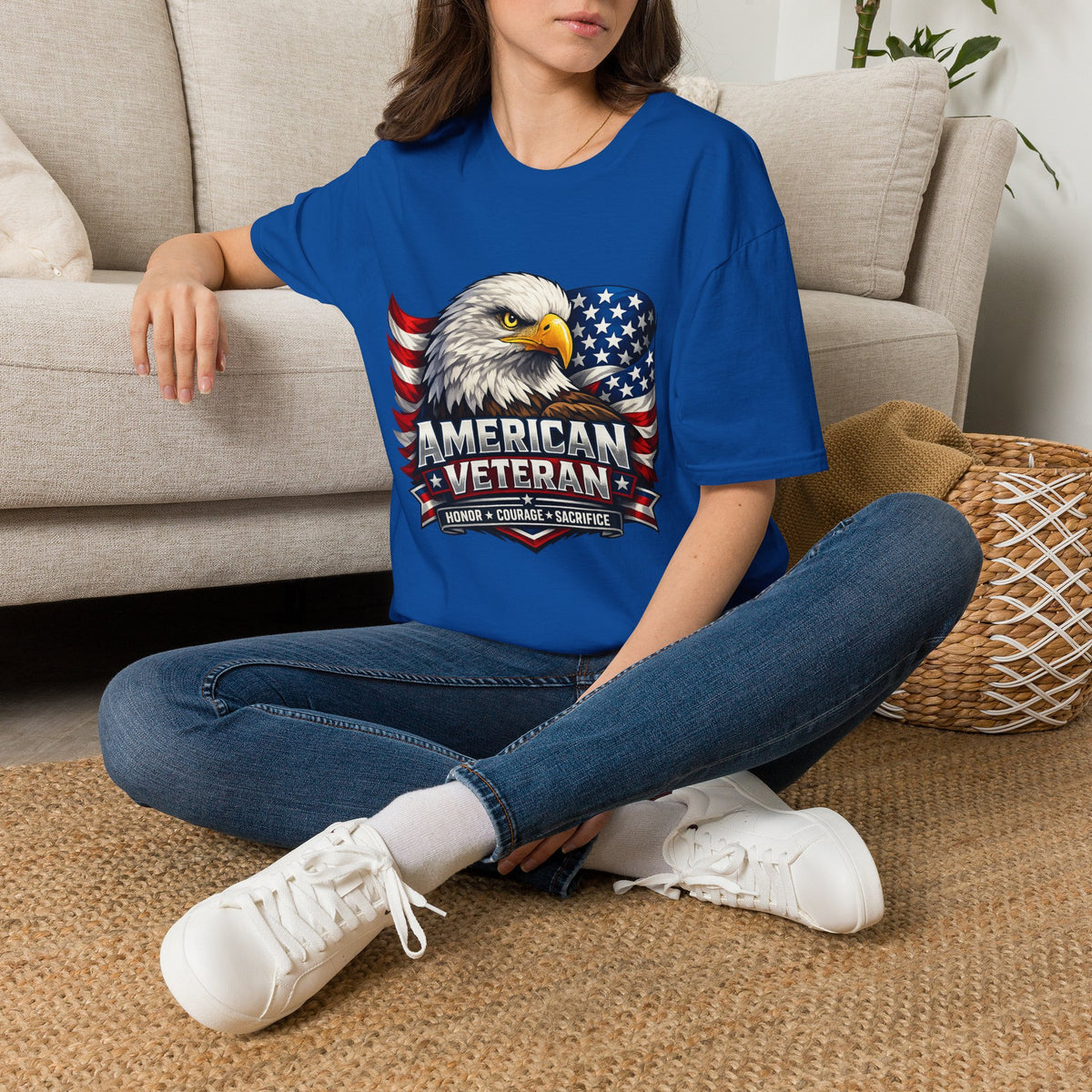 American Veteran Eagle T-Shirt — Patriotic USA Flag Tee
