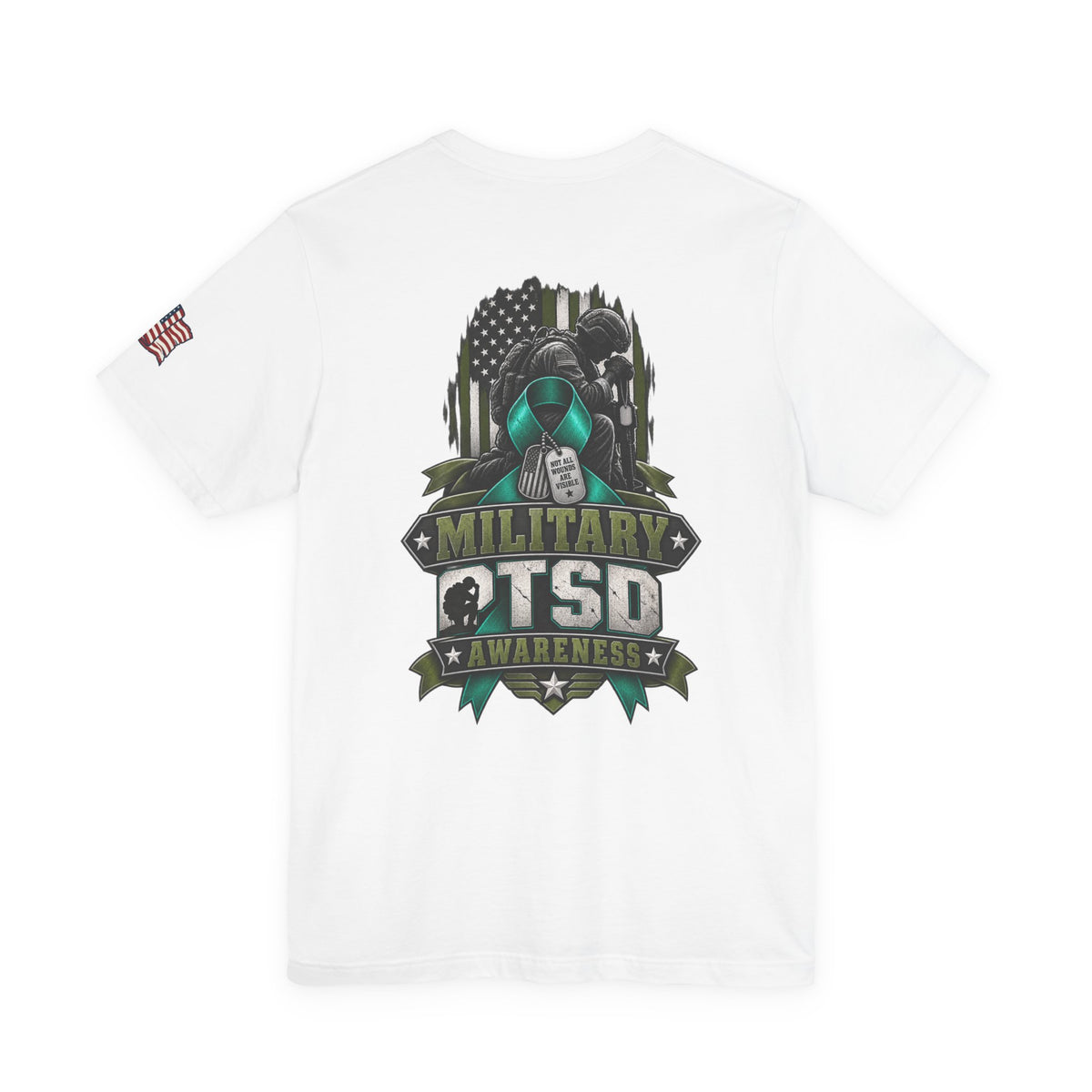 Military PTSD Awareness Tee – Support Veterans Ribbon Graphic Shirt
