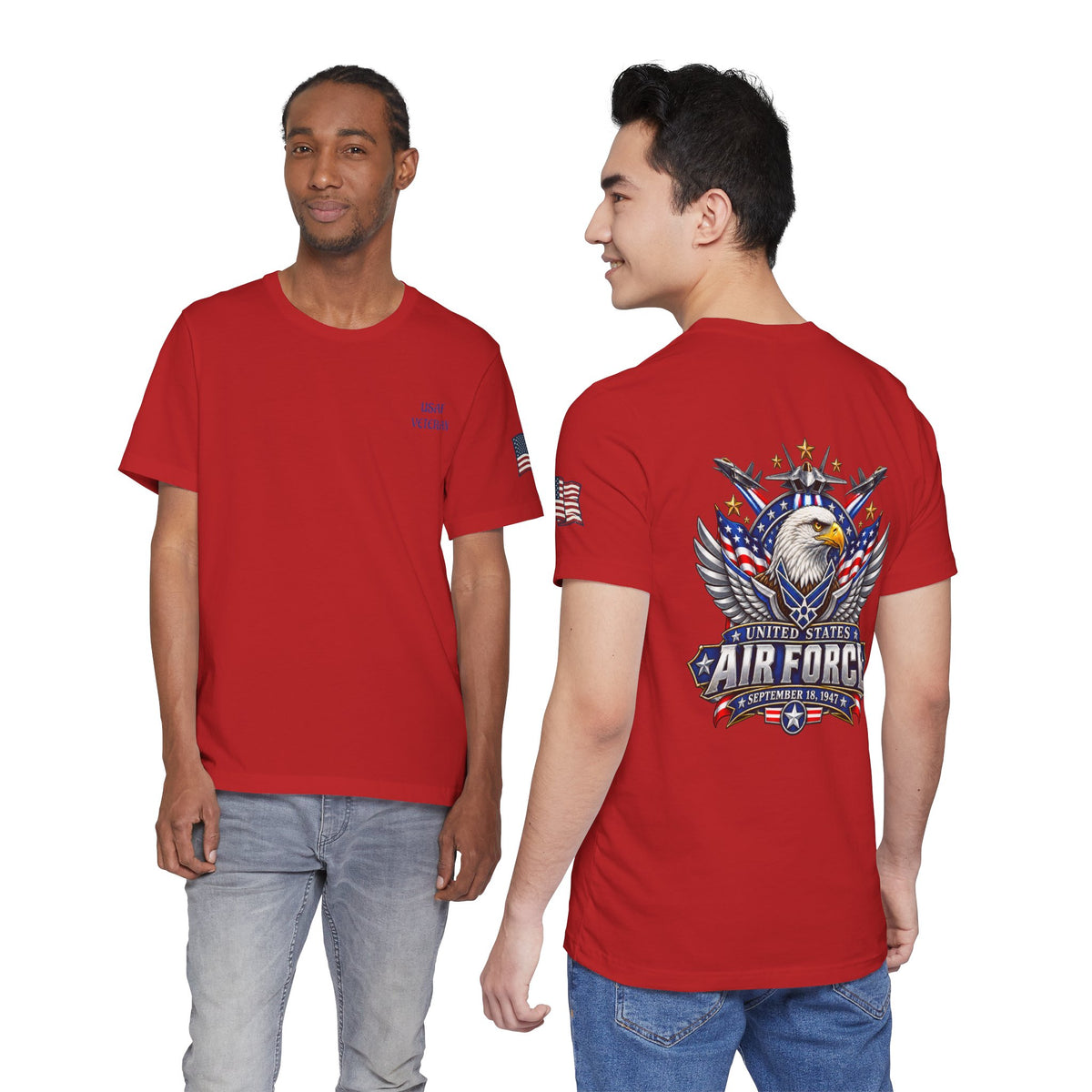 US Air Force Bella+Canvas T-Shirt — Patriotic Veteran Tee ("USAF Veteran")